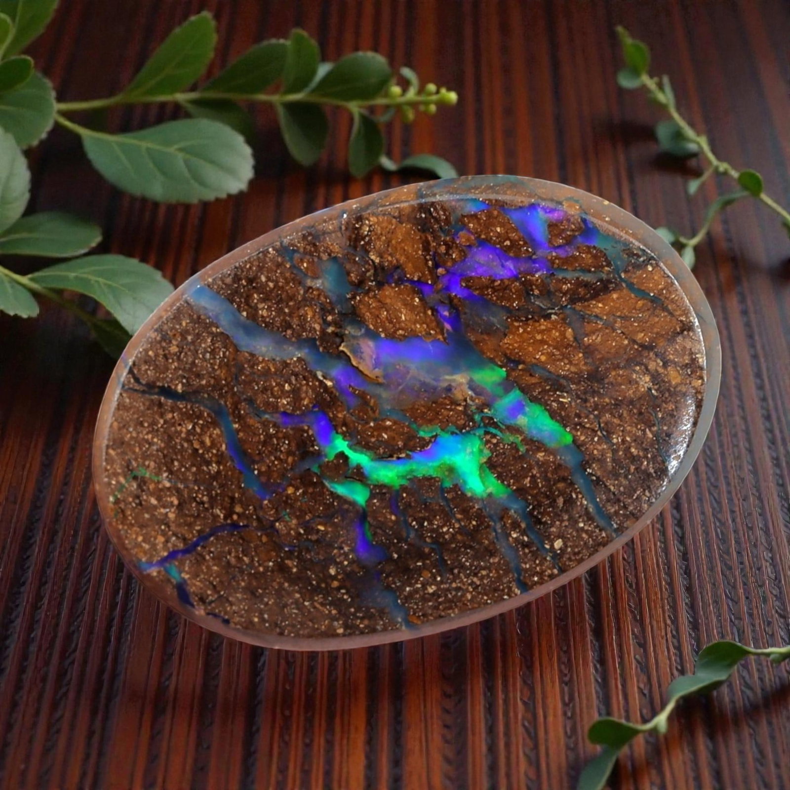 2.33 Carats Neon Blue-Green Matrix Boulder Opal - Natural Australian Stone, LZ48 (1 of 2)