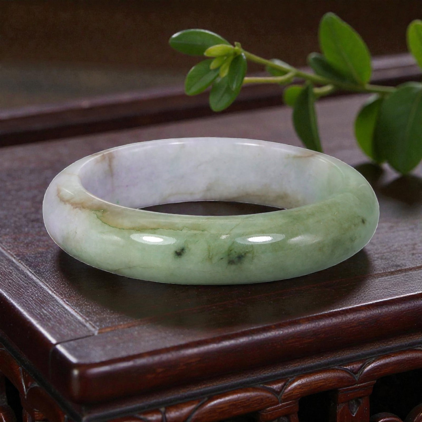 Natural Burmese Type A Lavender & Green Jadeite Bangle - Gradient Bracelet, 14EA (1 of 3)