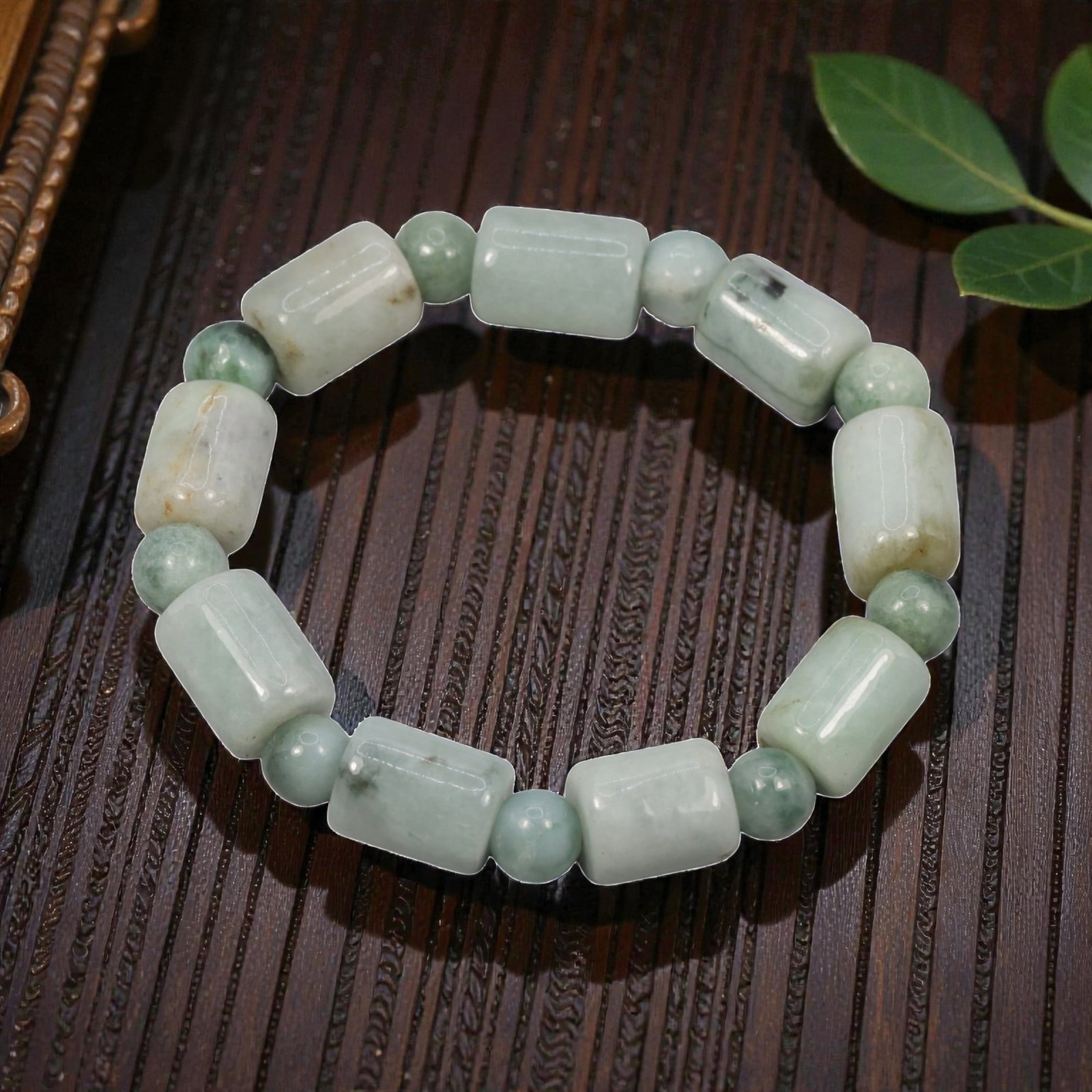 A Chinese Jadeite Jade Bead Bracelet, 20th Century, 35ZK (1 of 1)