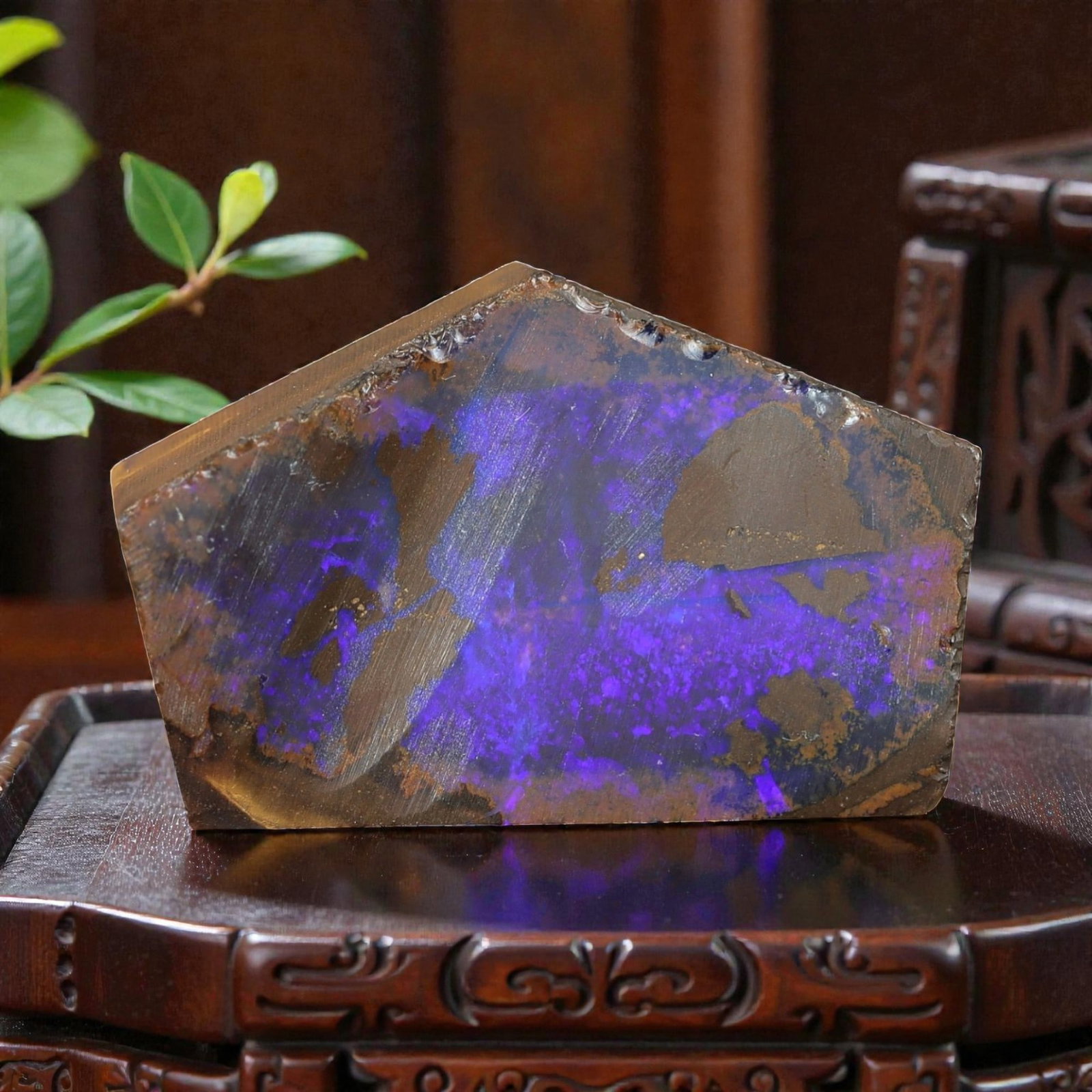 34.15 Carats Deep Purple Winton Boulder Opal Rough - Natural Australian Stone, LZ100 (1 of 2)