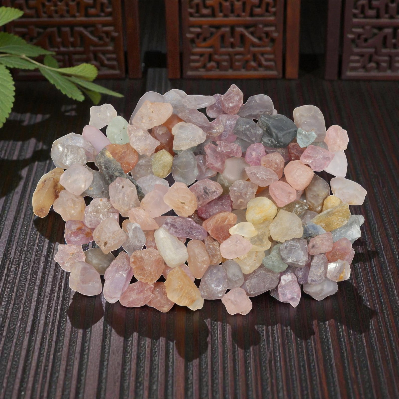 183.64 Carats Natural Multicolor Tourmaline Rough Parcel, 33XE: This generous parcel of natural tourmaline rough showcases a vibrant yet soft spectrum of hues, including delicate pinks, lavender, mint greens, warm peaches, and buttery yellows, with subtle hints of