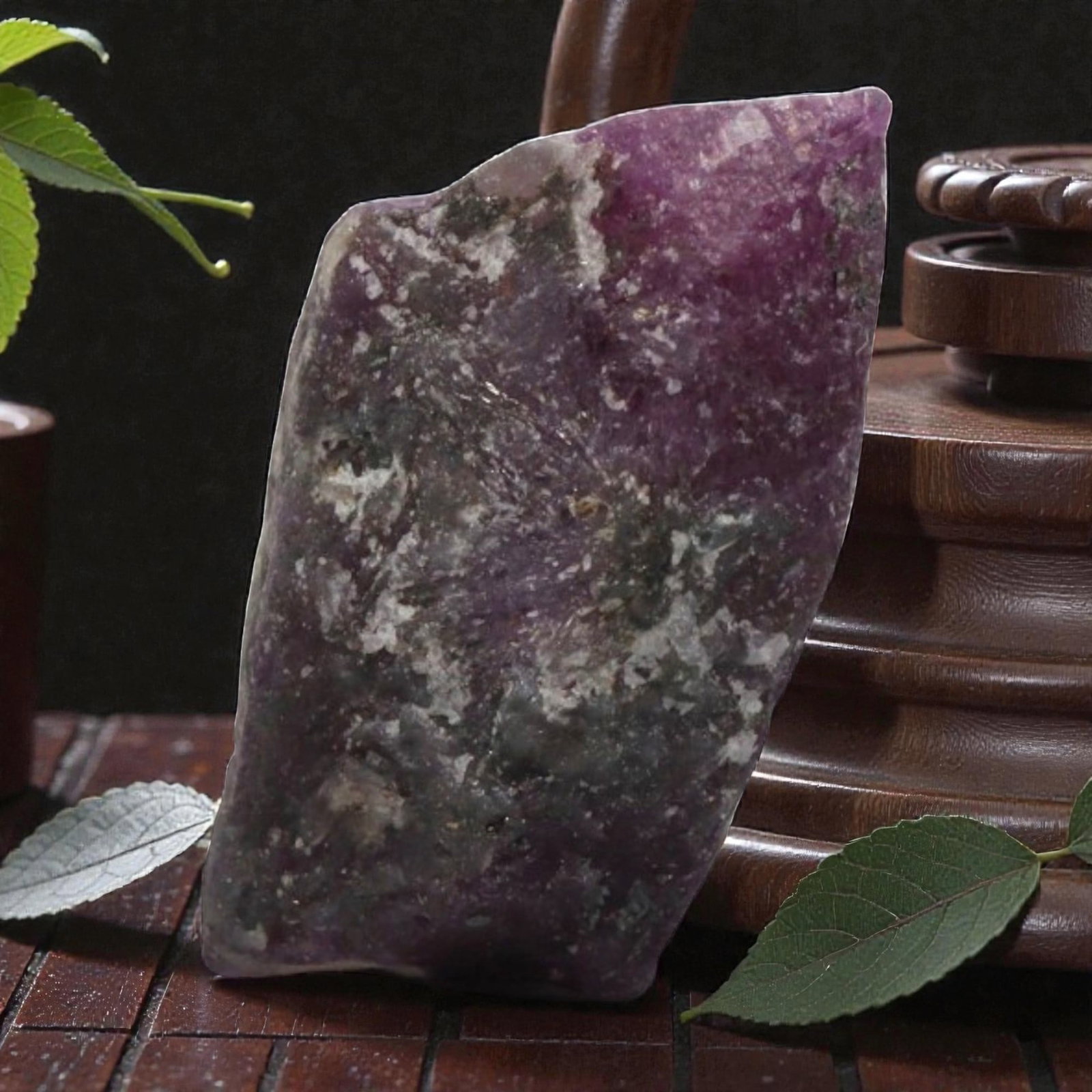 19.65ct Natural Mauritania Ruby Rough (Unheated), 81XA: This unheated Mauritania ruby rough is a striking natural crystal specimen, featuring a rich, saturated magenta hue with subtle purple undertones that deepen toward the core. The rough's rugged, natur