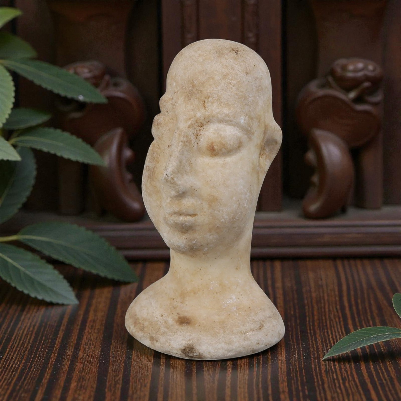 Ancient Bactrian Stone Idol Bust, 84AN (1 of 3)