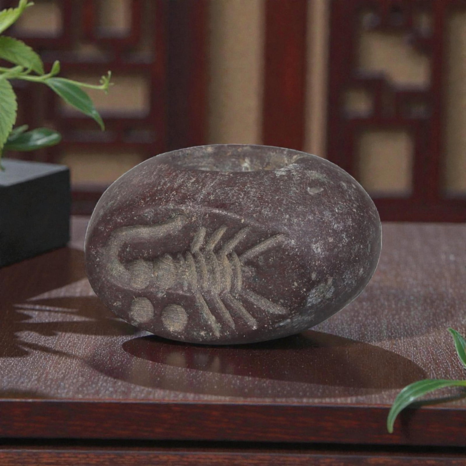 Ancient Sasanian Jasper Scorpion Motif Stamp Seal, 18AP (1 of 2)