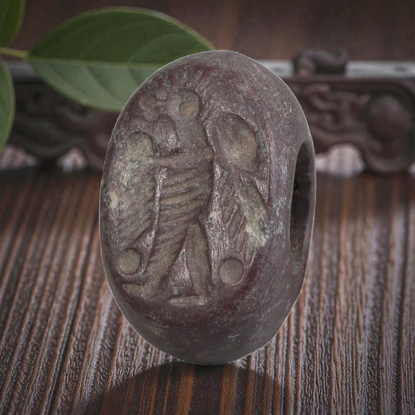 Ancient Sasanian Jasper Figural Motif Stamp Seal, 16AP (1 of 2)