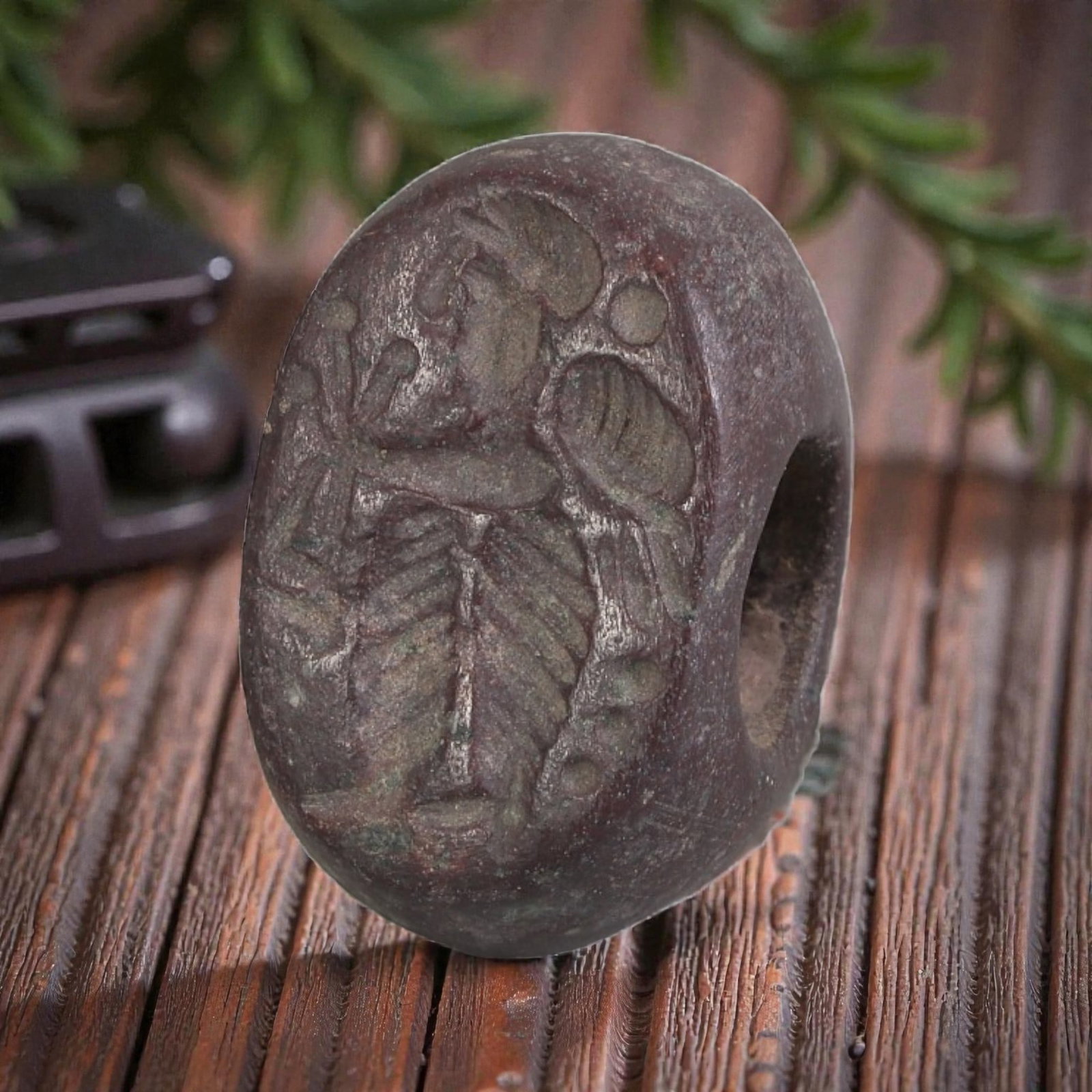 Ancient Sasanian Jasper Figural Motif Stamp Seal, 17AP (1 of 2)