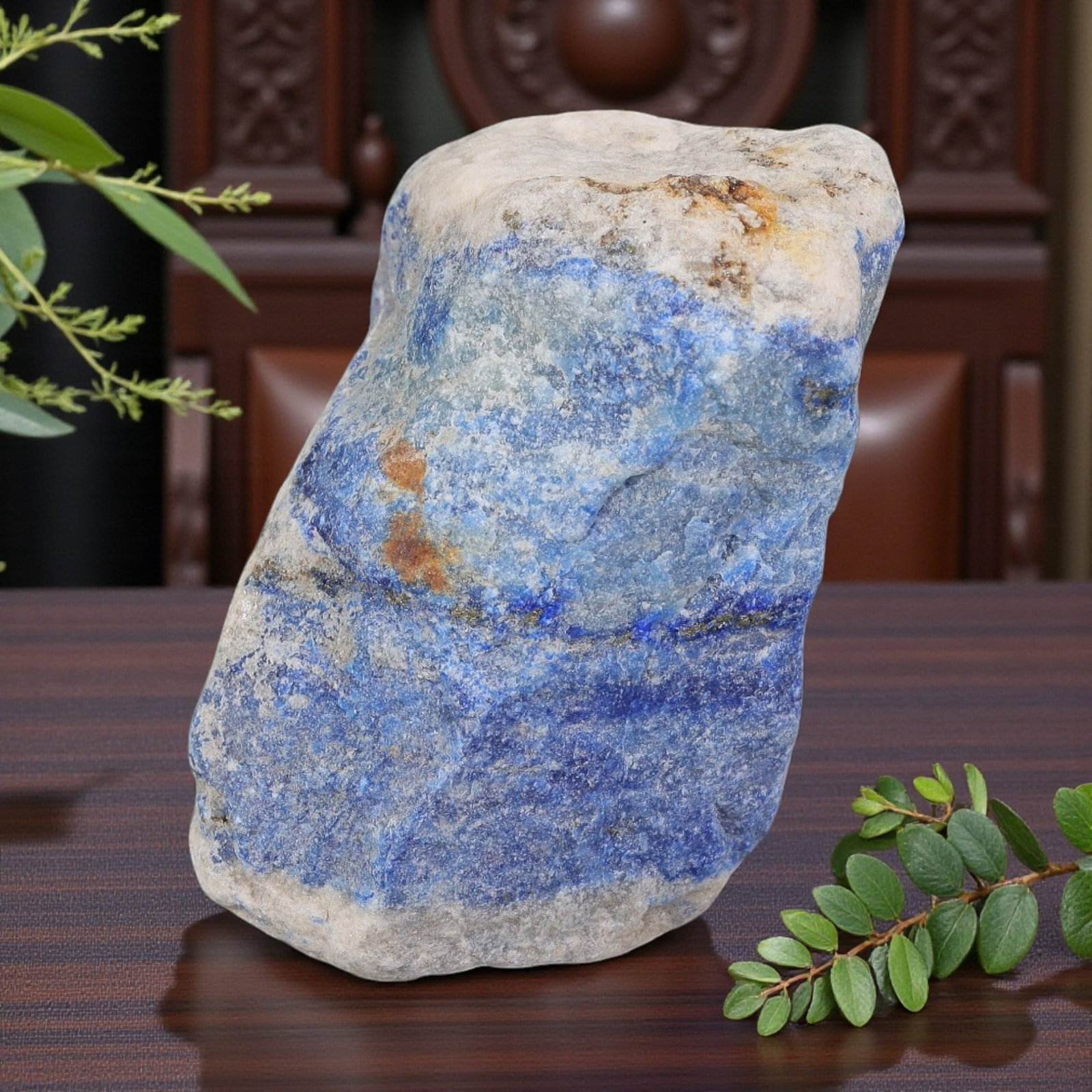 360ct Natural Lapis Lazuli Rough - Unpolished Raw Gemstone for Lapidary & Healing, 54EB: This is a natural lapis lazuli rough stone, weighing 72g (360ct) and measuring approximately 5.5x3.7cm. The stone features vibrant blue hues interspersed with natural calcite matrix and subtle mineral