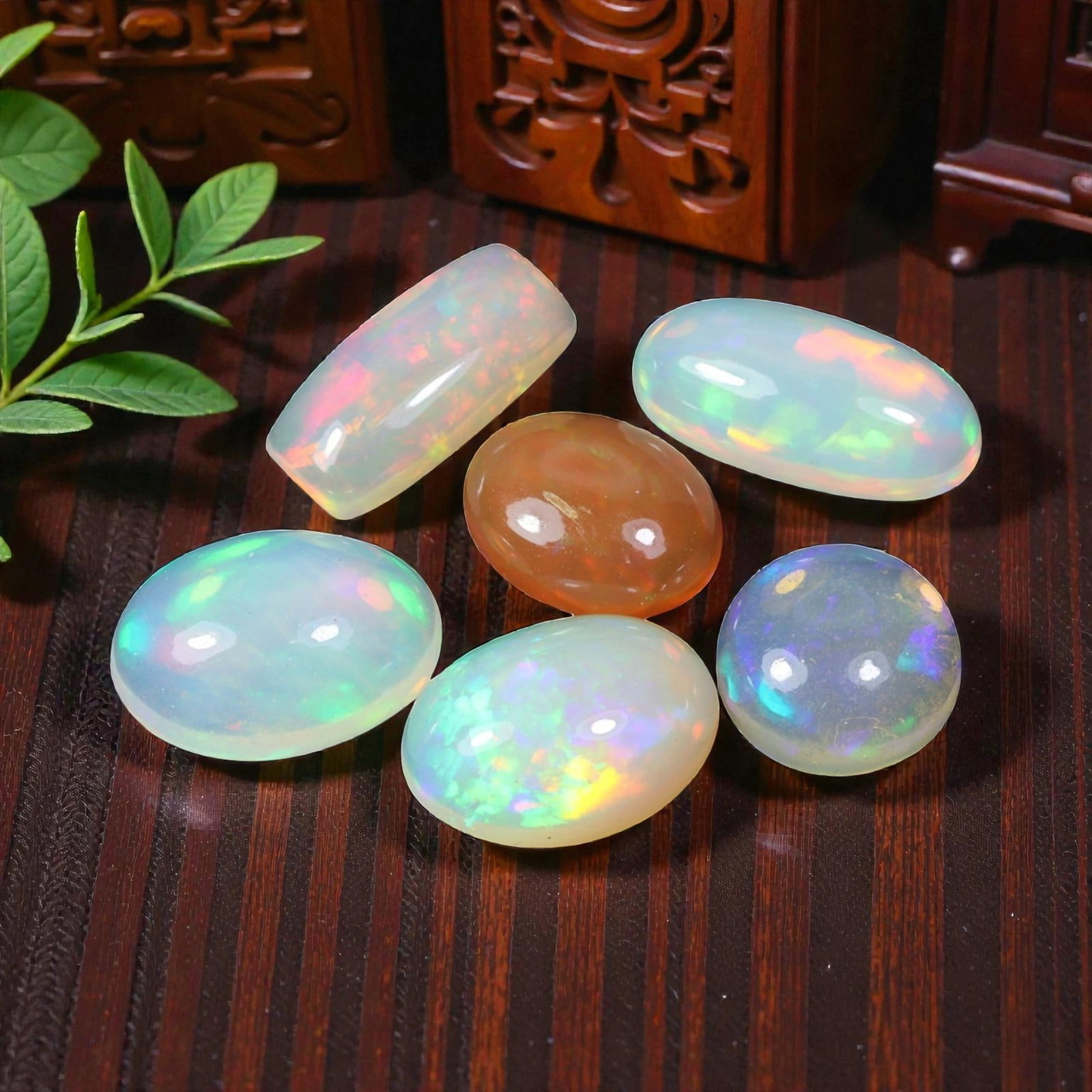 8.28 Carats Multicolor Welo Opal Mixed Cabochon Parcel - Natural Ethiopian Stones, 54XC (1 of 1)