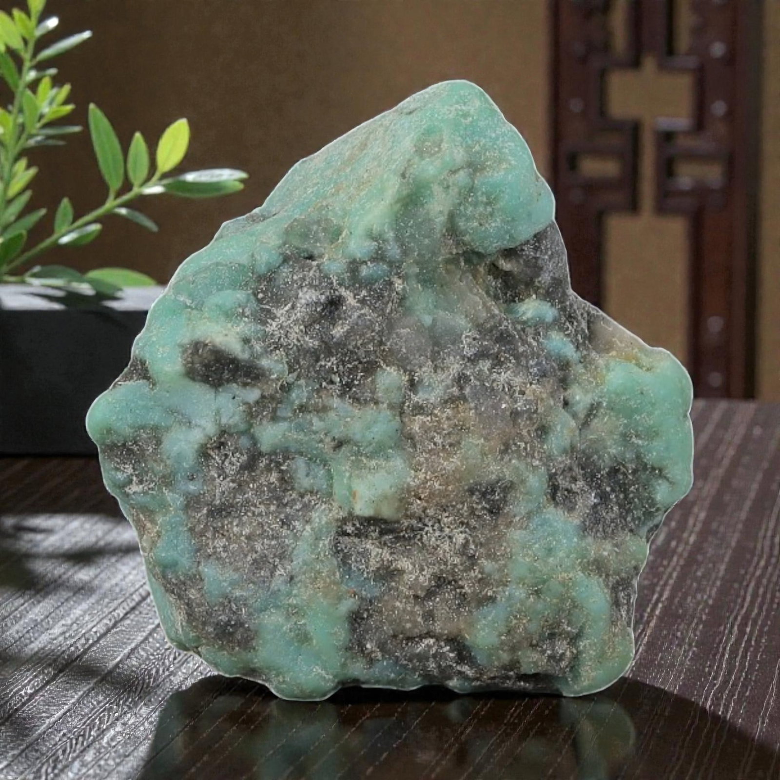 42ct Natural Kingman Turquoise Rough - Arizona USA, 30ZB: This is a natural, unpolished Kingman turquoise rough specimen from Arizona, USA, featuring bright turquoise formations embedded within a dark, weathered host matrix. The stone retains its completely 