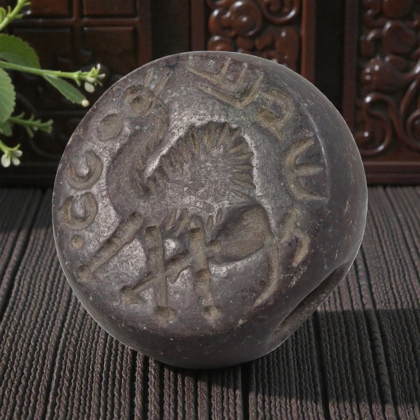 Ancient Sasanian Jasper Zoomorphic Stamp Seal, 72YD (1 of 2)