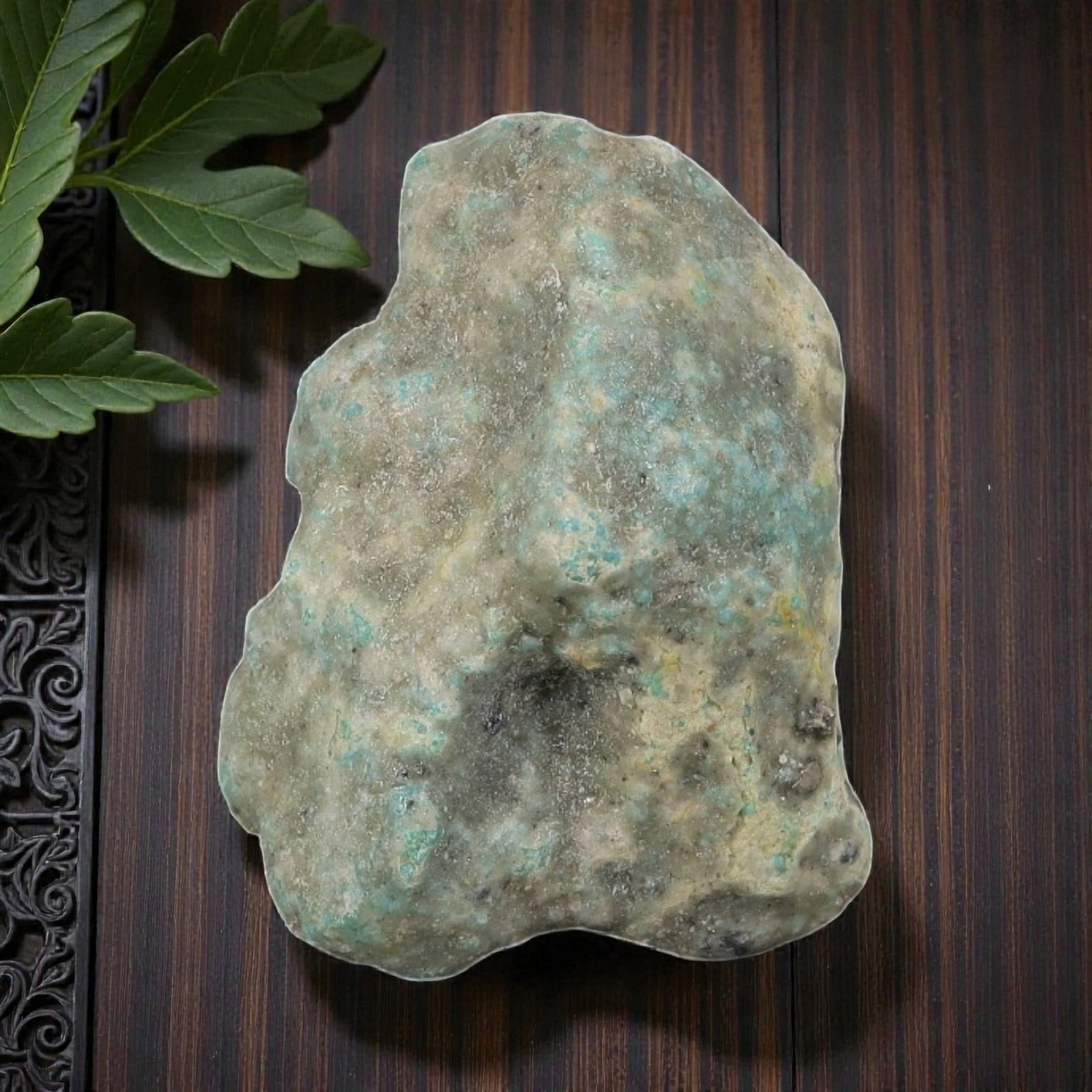 40ct Natural Kingman Turquoise Rough - Arizona USA, 38ZB: This is a natural, unpolished Kingman turquoise rough specimen from Arizona, USA, with scattered turquoise hues visible within a naturally weathered host matrix. The stone retains its completely unmod
