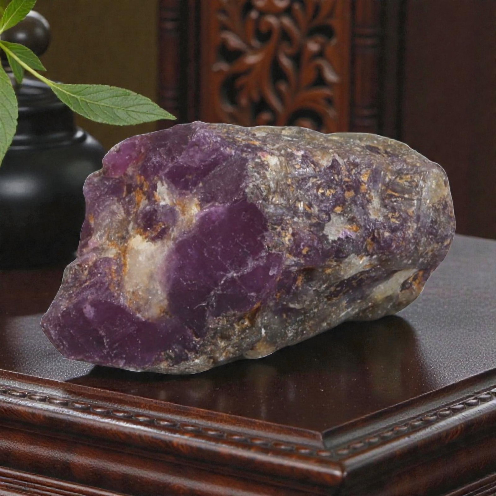 17.72ct Natural Mauritania Ruby Rough (Unheated), 99AL: This unheated Mauritania ruby rough is a striking natural crystal specimen, featuring a rich, saturated magenta hue with subtle purple undertones that deepen toward the core. The rough's rugged, natur