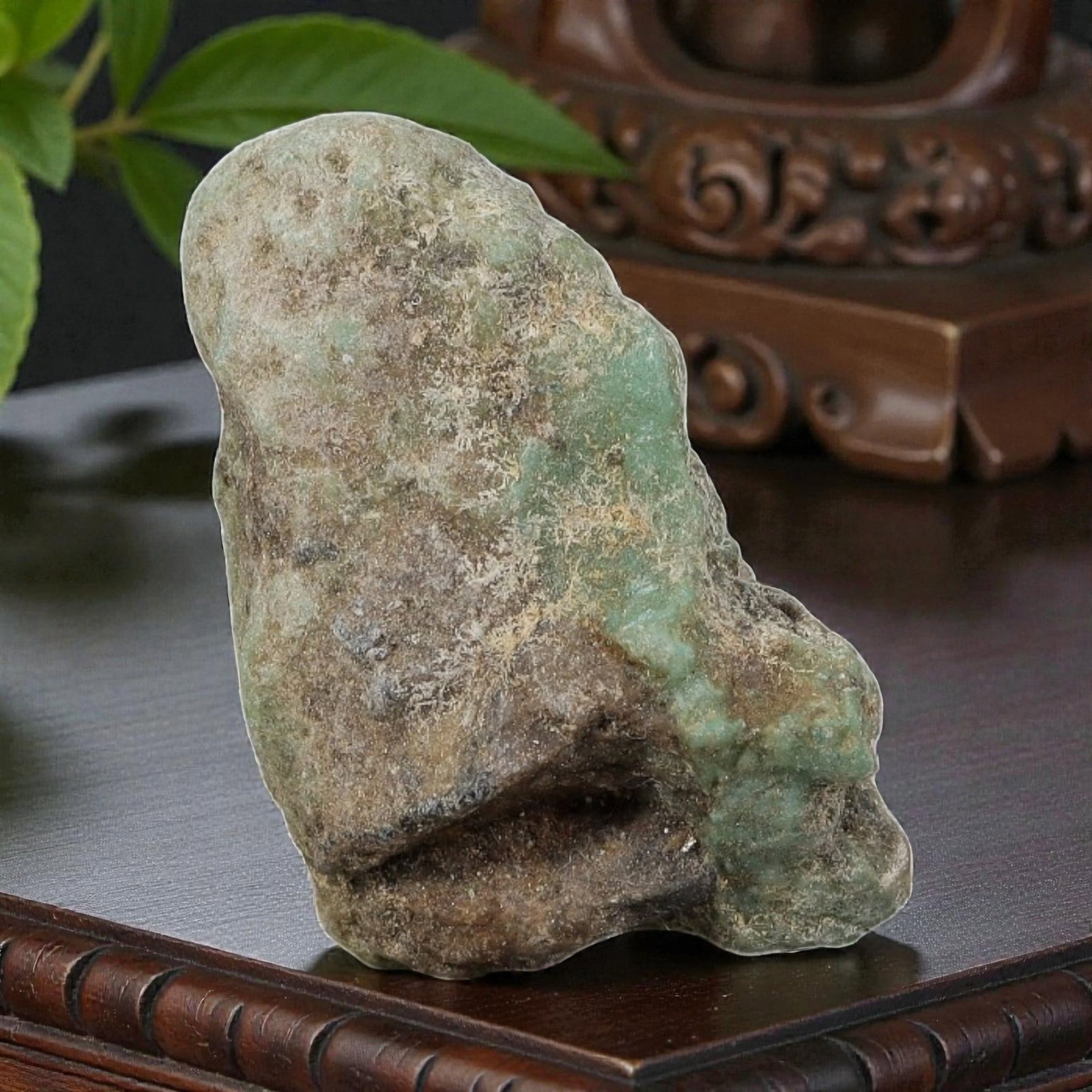 44ct Natural Kingman Turquoise Rough - Arizona USA, 32ZB: This is a natural, unpolished Kingman turquoise rough specimen from Arizona, USA, featuring soft greenish-blue turquoise hues within a weathered, earthy host matrix. The stone retains its completely u