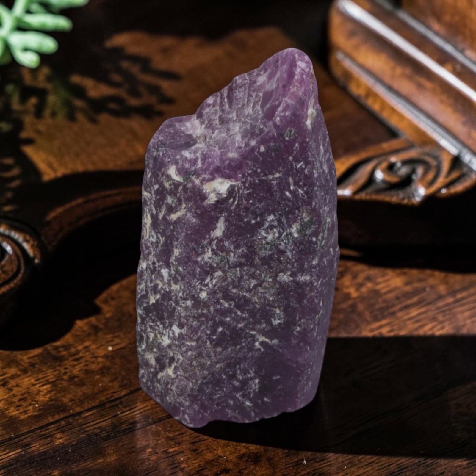 15.84ct Natural Mauritania Ruby Rough (Unheated), 78AM: This unheated Mauritania ruby rough is a captivating natural crystal specimen, featuring vivid magenta-purple ruby formations embedded in a contrasting greyish matrix. The stone's rugged, unpolished s