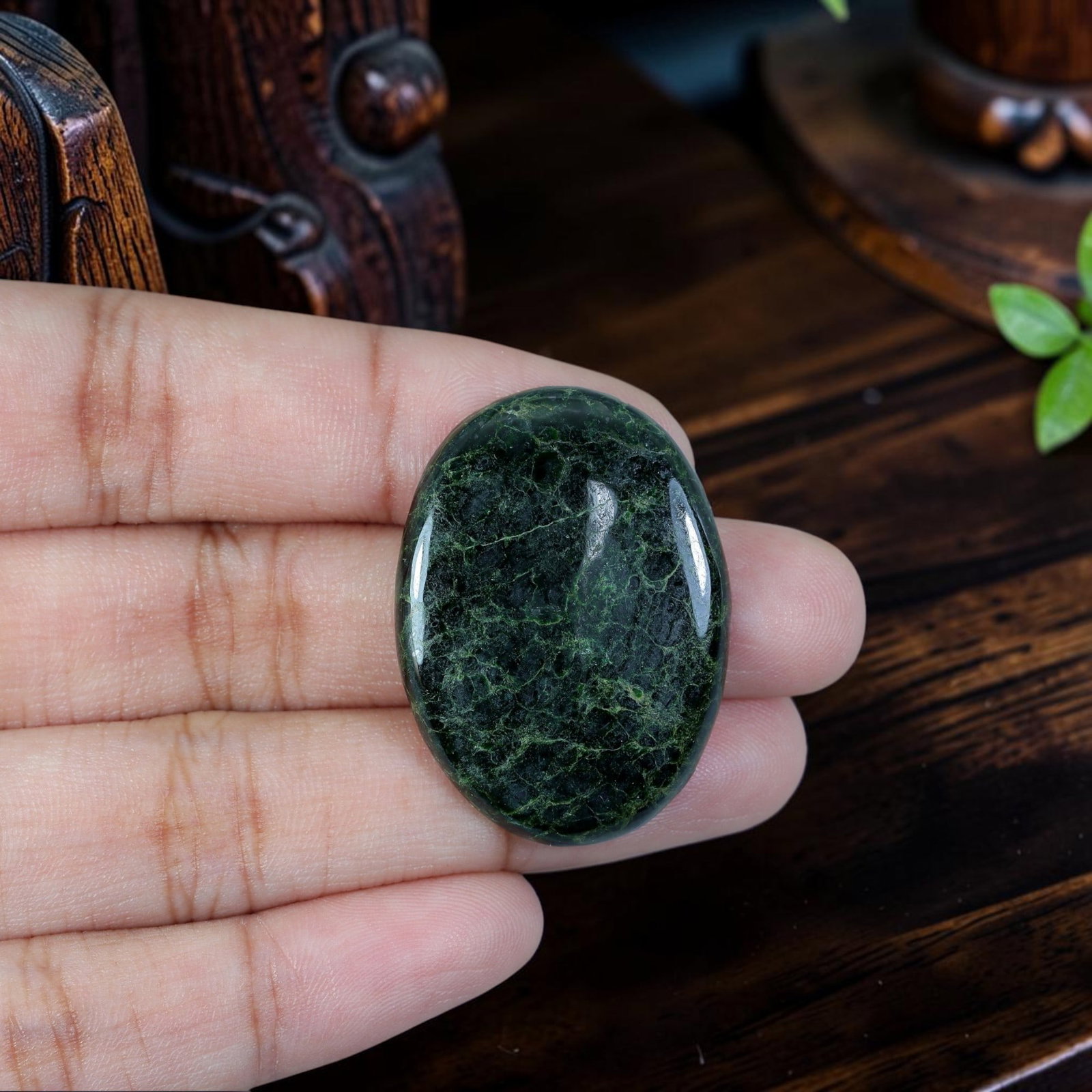 31.49ct Natural Burmese Type A Jadeite Jade Cabochon, 2EC (1 of 2)