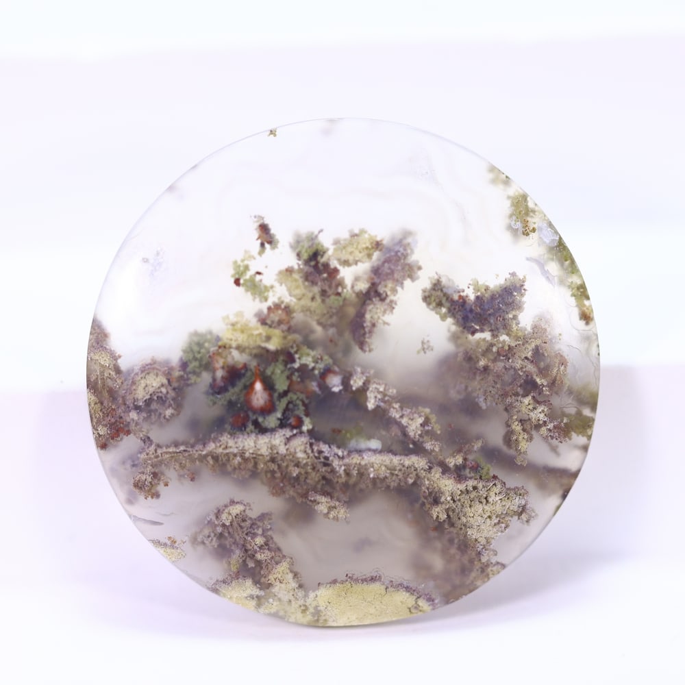50.70Ct Moss Agate Cabochon - Polished - 33x33mm Approx , 633E: Ksmith Heritage Auctioneers Subject: Natural Agate Treatment: Natural Untreated Type: Cabochon, Polished