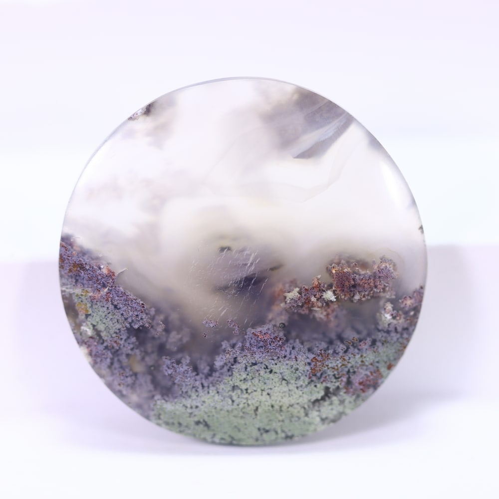 41.89Ct Moss Agate Cabochon - Polished - 31x30mm Approx , 909E: Ksmith Heritage Auctioneers Subject: Natural Agate Treatment: Natural Untreated Type: Cabochon, Polished
