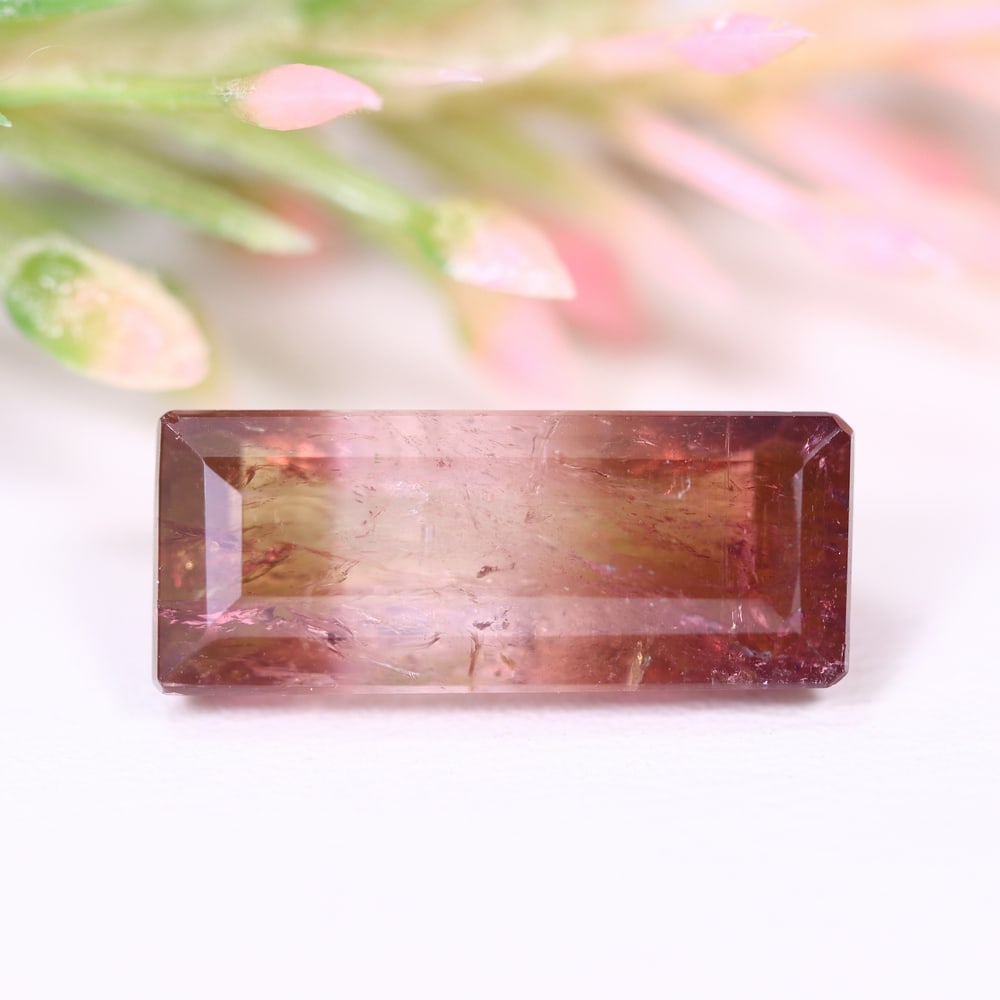 6.34cts Natural Watermelon Tourmaline - Bi-Colour Faceted Cut , 123E: Ksmith Heritage Auctioneers Subject: Natural Tourmaline Origin: Africa Carat Weight: 6.34cts Dimension: 17.1x6.9x5.9 mm Type: Faceted, Polished
