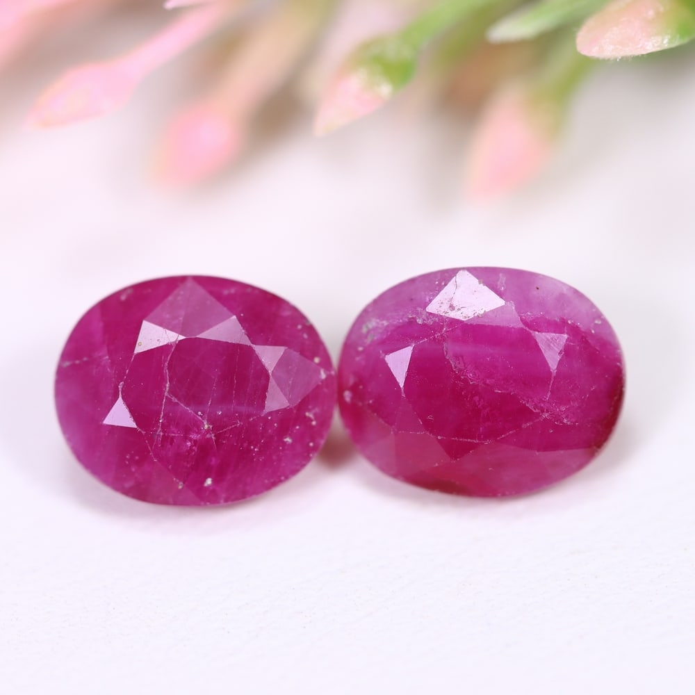 7.02Ct Red Ruby Set - Polished Faceted , 686E (1 of 2)