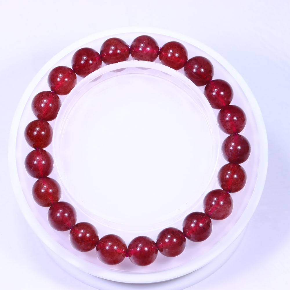 21.55g Rubellite Bracelet - Polished Beads , 353E: Ksmith Heritage Auctioneers Subject: Natural Rubellite Carat Weight: 21.55g