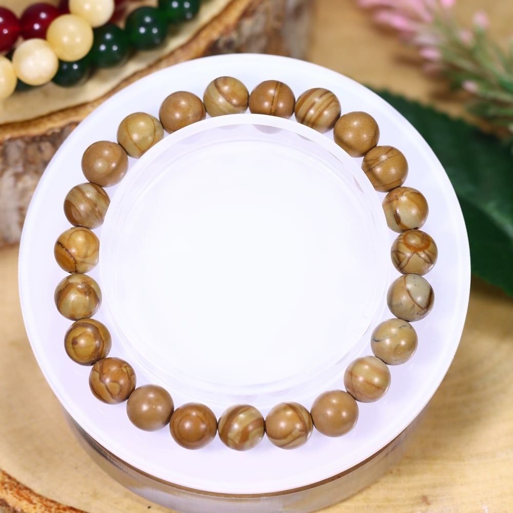 18.28g Jasper Bracelet - Polished Beads, 579B (1 of 2)