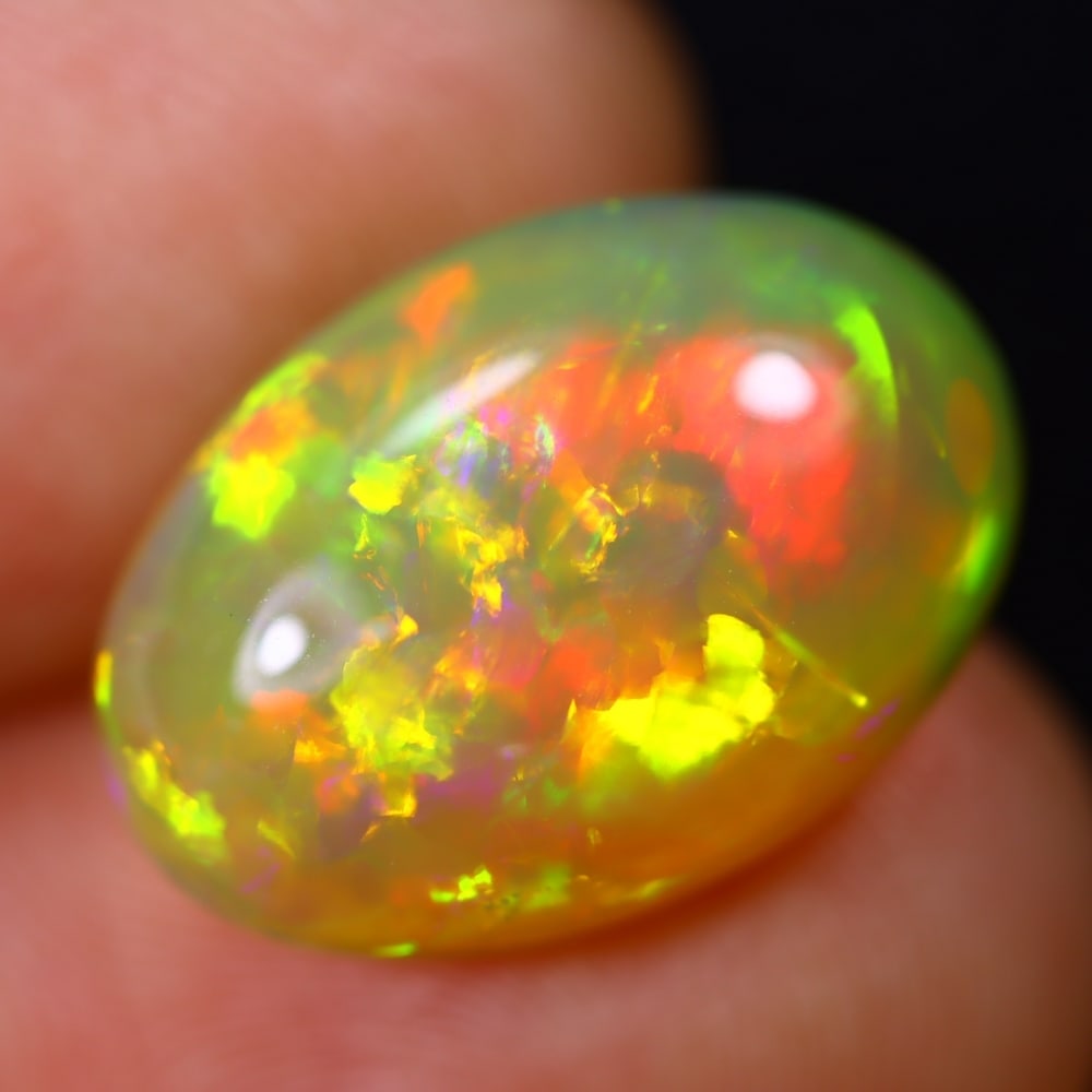 *6.67Ct Welo Opal Polished - Ethiopian Opal - Oval Cabochon, 337B (1 of 6)