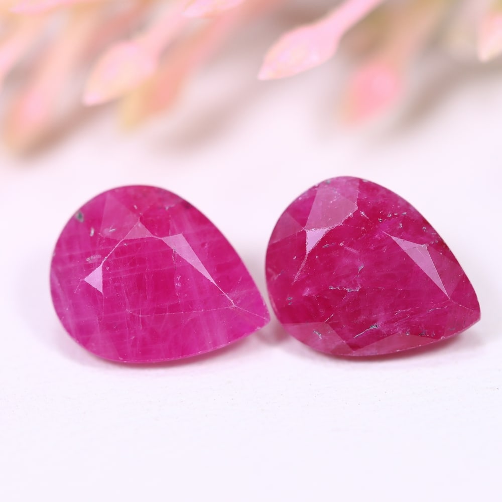 5.58Ct Red Ruby Set - Polished Faceted , 727E (1 of 2)