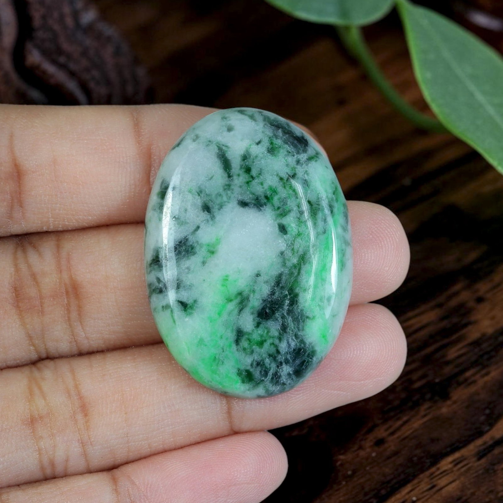 45.59ct Natural Burmese Type A Jadeite Jade Cabochon, 72EB (1 of 2)
