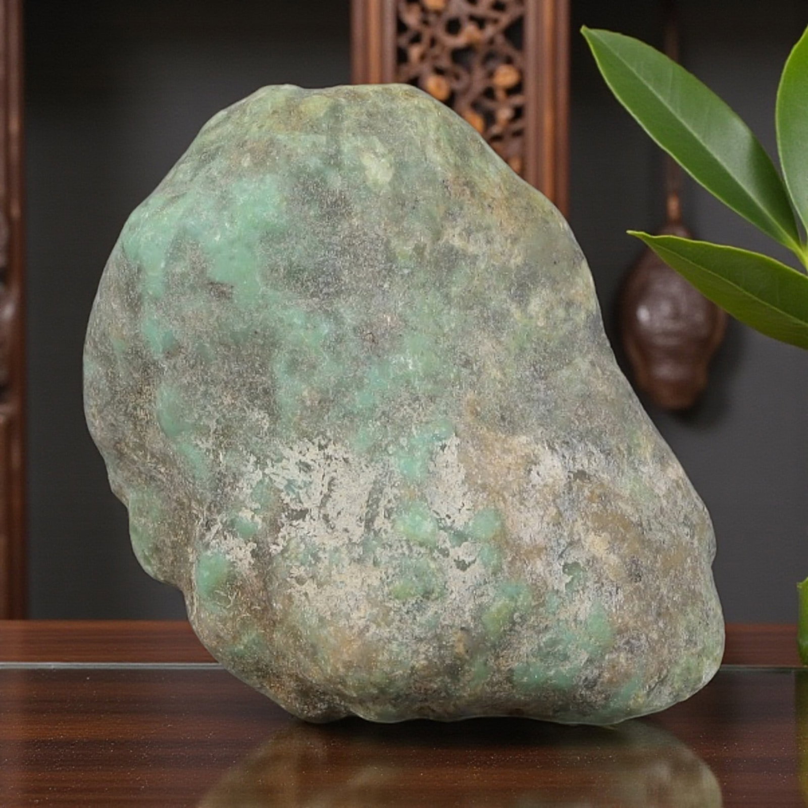 51ct Natural Kingman Turquoise Rough - Arizona USA, 35ZB: This is a natural, unpolished Kingman turquoise rough specimen from Arizona, USA, displaying soft greenish-blue turquoise hues within a naturally weathered, earthy host matrix. The stone retains its c