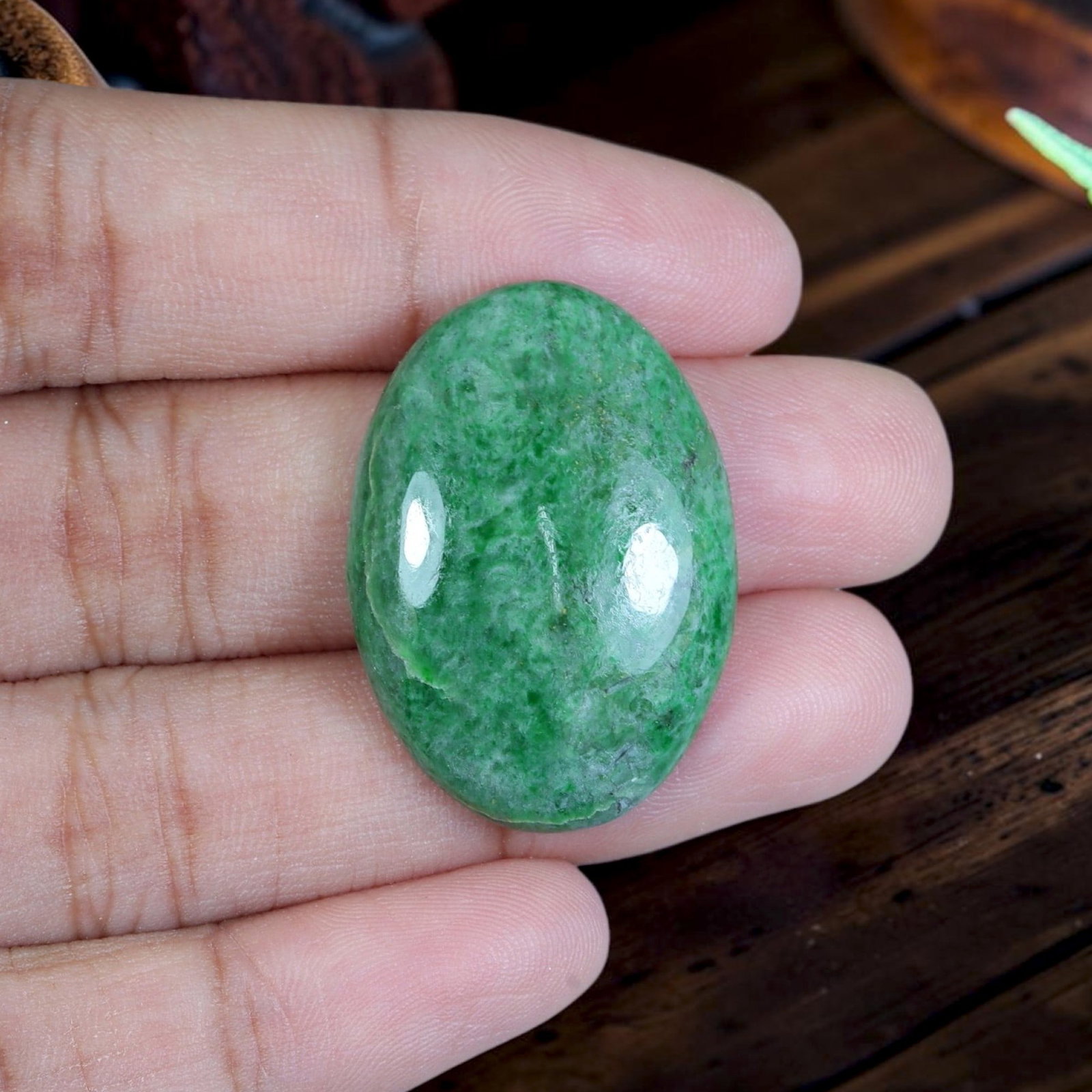 26.46ct Natural Burmese Type A Jadeite Jade Cabochon, 75EB (1 of 2)