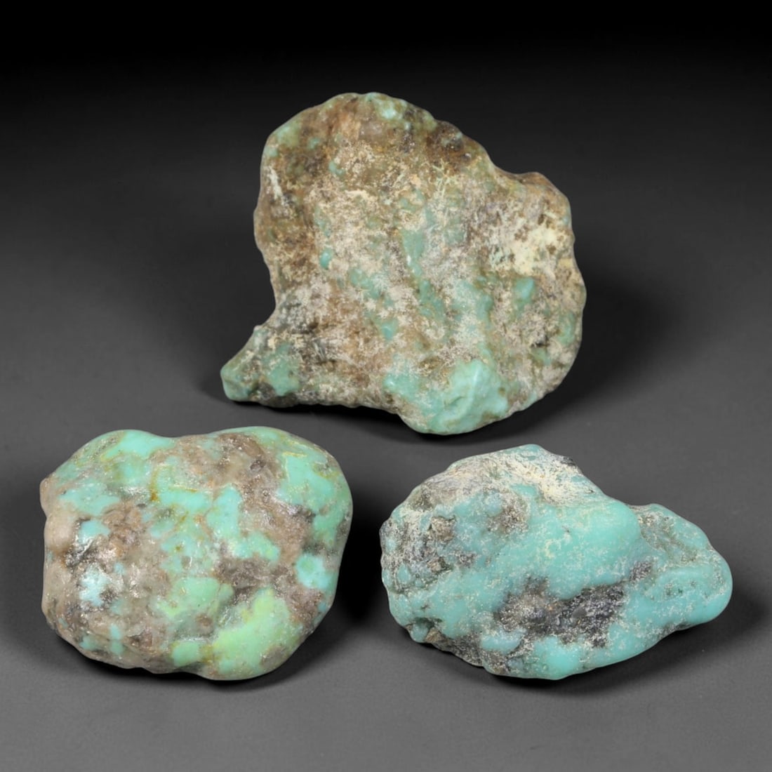 106ct Natural Kingman Turquoise Rough - Arizona USA, 24FD: This is a natural, unpolished Kingman turquoise rough specimen from Arizona, USA, with subtle greenish-blue hues visible within a naturally weathered host matrix. The stone retains its completely unmo