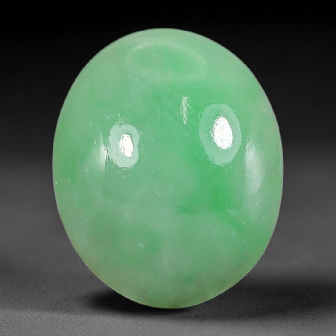 5.20ct Natural Burmese Type A Apple Green Jadeite Jade Cabochon, 89FA: This single loose natural Burmese Type A apple green jadeite jade cabochon, completely untreated, free of artificial dye, bleaching, or resin filling, preserving the original natural mineral crystal s
