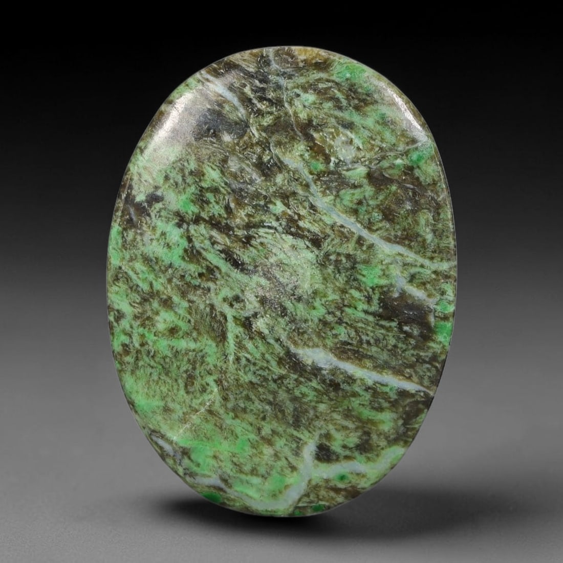 12.30ct Natural Burmese Type A Jadeite Jade Cabochon, 36FB: This single loose natural Burmese Type A jadeite jade cabochon, fully untreated with no dyeing, bleaching or resin impregnation, this genuine Type A jade retains its all-natural crystalline structure 