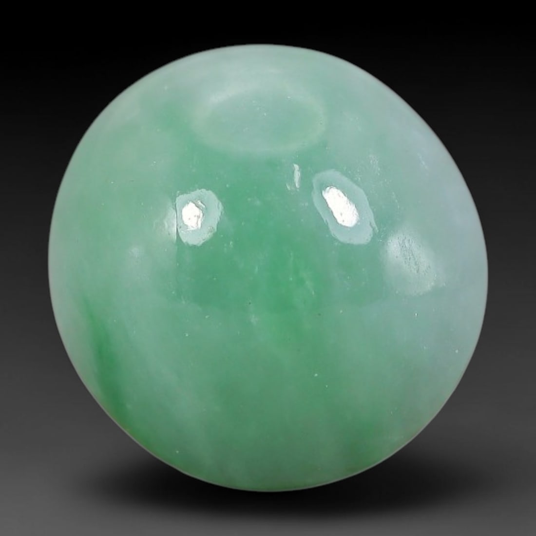 6.64ct Natural Burmese Type A Apple Green Jadeite Jade Cabochon, 84FA: This single loose natural Burmese Type A apple green jadeite jade cabochon, completely untreated, free of artificial dye, bleaching, or resin filling, preserving the original natural mineral crystal s