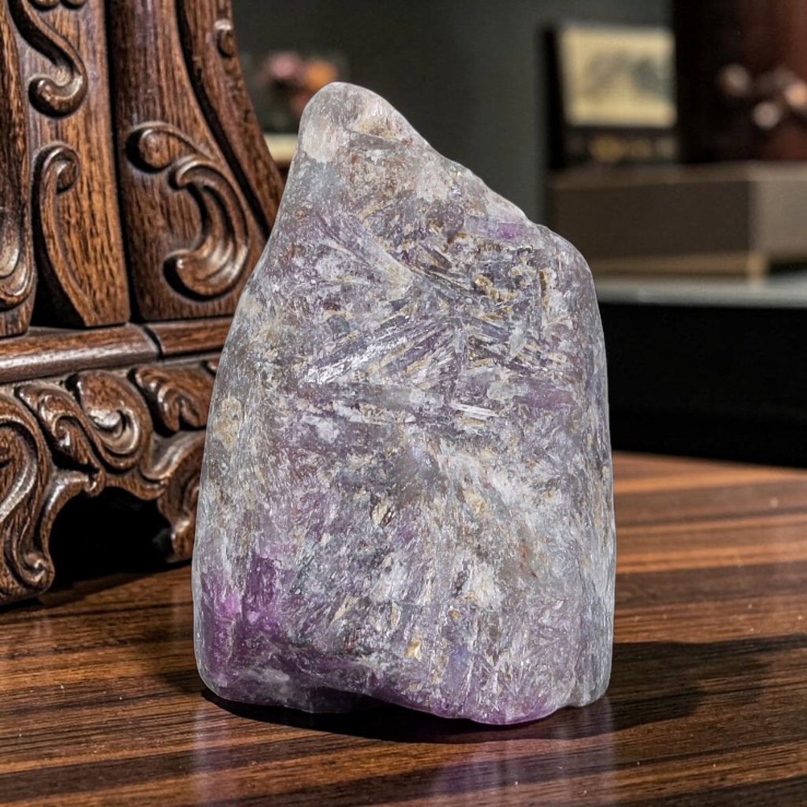 31.52ct Natural Mauritania Ruby Rough (Unheated), 60AT: Natural unheated corundum rough sourced from Mauritanian gem mineral deposits, featuring an irregular tapered crystalline form with concentrated deep magenta ruby coloration localized at the specimen'