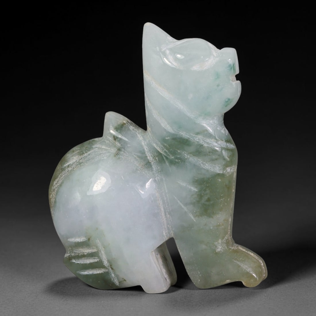 Natural Vintage Burmese Type A Jadeite Jade Sitting Pixiu Mythical Beast Pendant Ornament, 38AA (1 of 2)