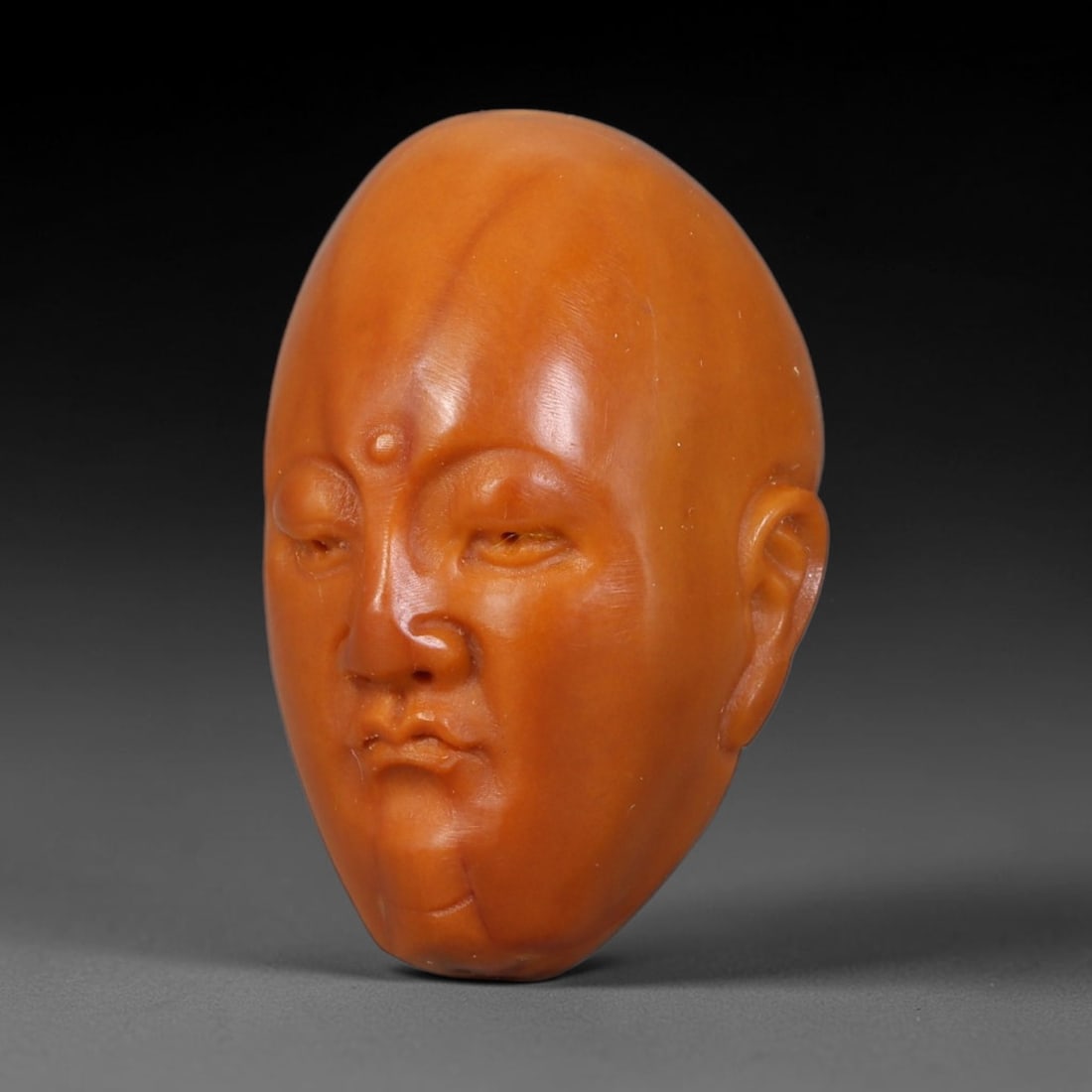 Hand Carved Chinese Natural Olive Nut Drilled Art Bead, 73AC: Traditional hand-sculpted craft bead carved from solid natural olive nut core, representing a classic miniature Chinese micro-carving folk art piece with a pre-drilled suspension bore integrated for e