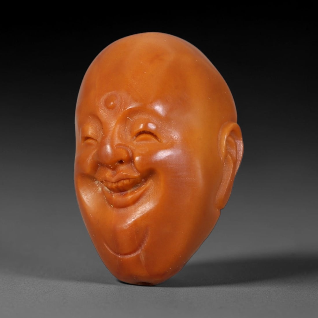 Hand Carved Chinese Natural Olive Nut Drilled Art Bead, 76AC: Traditional hand-sculpted craft bead carved from solid natural olive nut core, representing a classic miniature Chinese micro-carving folk art piece with a pre-drilled suspension bore integrated for e