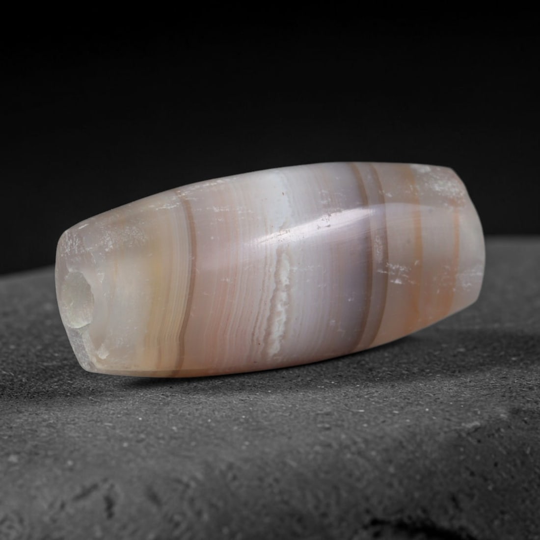 Ancient Seleucid Empire Banded Agate Barrel Bead (312-63 BCE), 51AD (1 of 1)