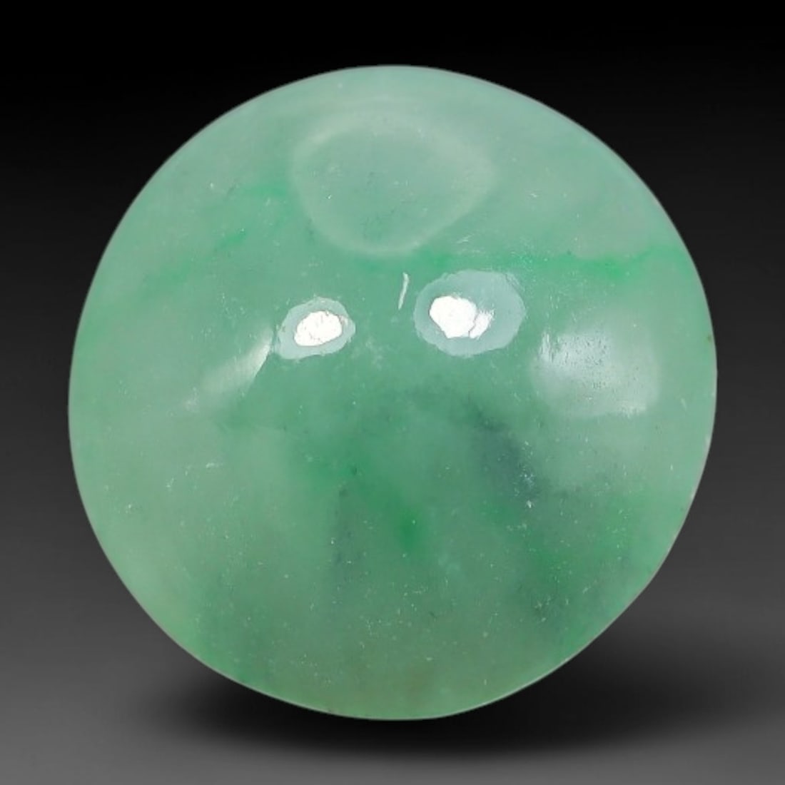 5.55ct Natural Burmese Type A Apple Green Jadeite Jade Cabochon, 74FA: This single loose natural Burmese Type A apple green jadeite jade cabochon, completely untreated, free of artificial dye, bleaching, or resin filling, preserving the original natural mineral crystal s