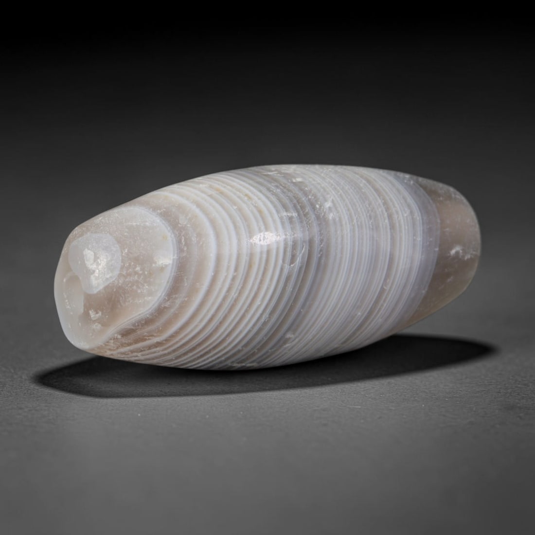 Ancient Seleucid Empire Fine Concentric Banded Eye Agate Barrel Bead (312-63 BCE), 98AD (1 of 1)