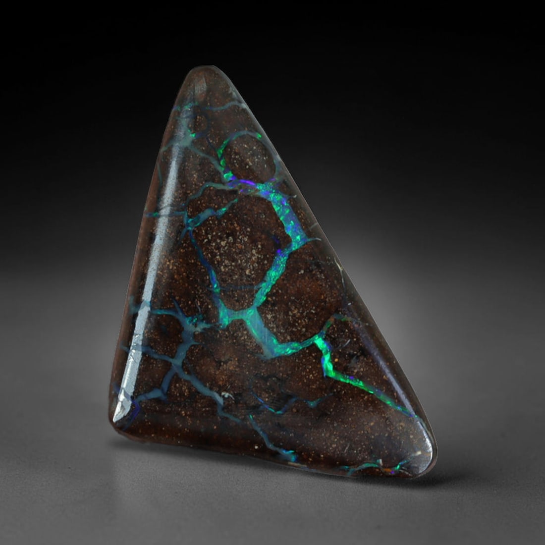 6.02ct Natural Australian Queensland Matrix Boulder Opal Triangular Cabochon, 54AX (1 of 2)