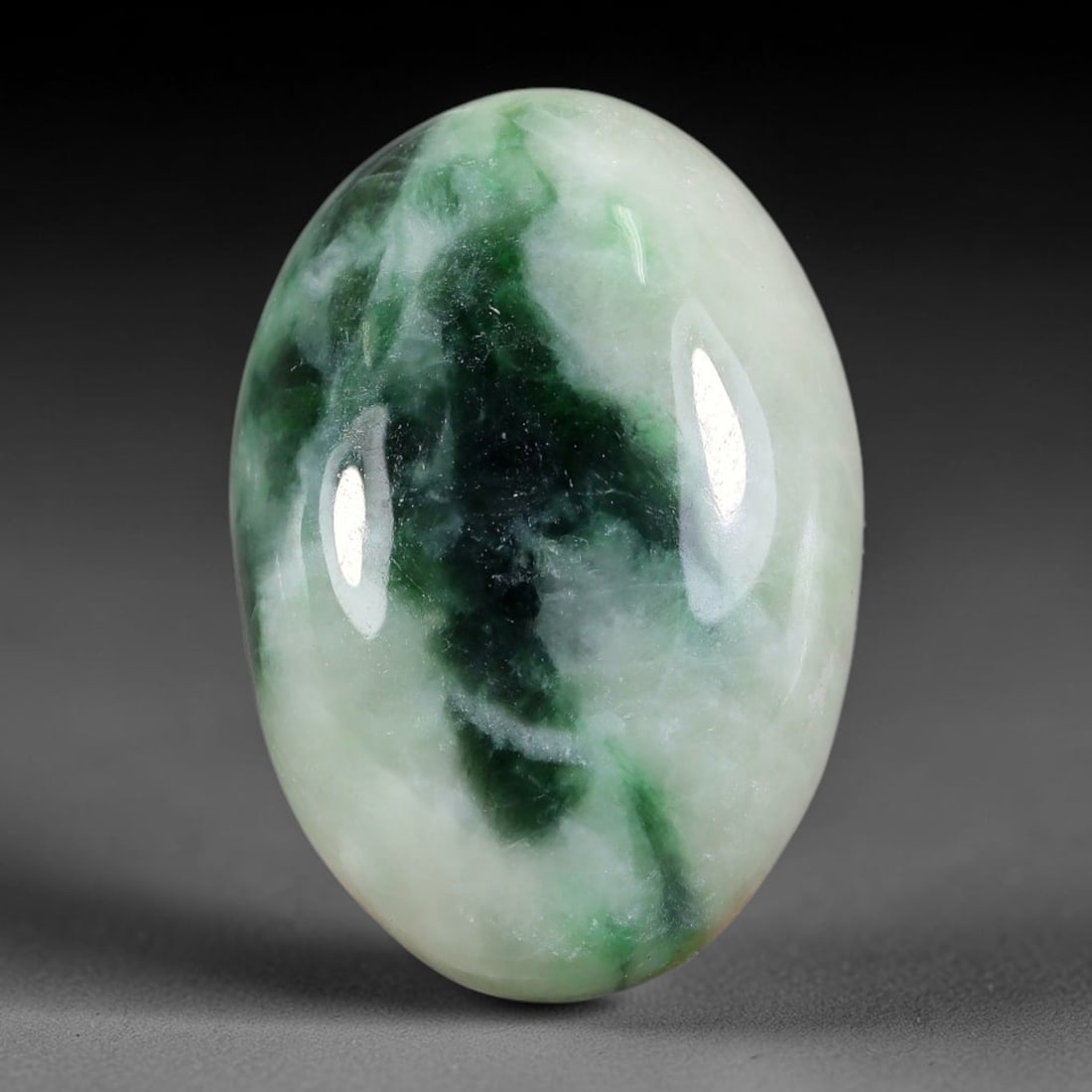 23.13ct Natural Burmese Type A Jadeite Jade Cabochon, 66FA: This single loose natural Burmese Type A jadeite jade cabochon, fully untreated with no dyeing, bleaching or resin impregnation, this genuine Type A jade retains its all-natural crystalline structure 