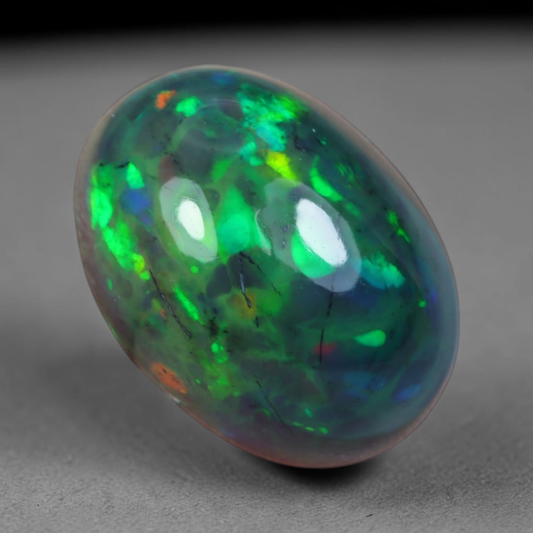 3.50 Carats Natural Ethiopian Welo Black Smoked Opal Cabochon Loose Gemstone, 55AG (1 of 1)