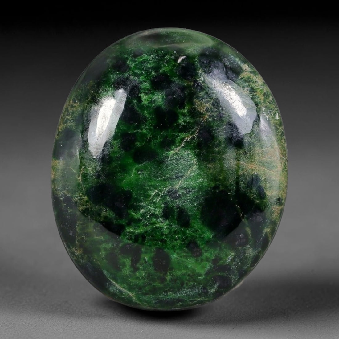 26ct Natural Burmese Type A Jadeite Jade Cabochon, 35FB: This single loose natural Burmese Type A jadeite jade cabochon, fully untreated with no dyeing, bleaching or resin impregnation, this genuine Type A jade retains its all-natural crystalline structure 