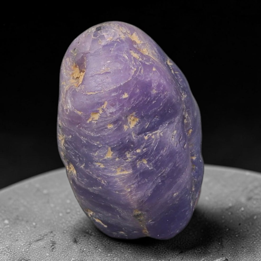 29.80ct Natural Unheated Sri Lankan Purplish Blue Sapphire Rough, 88FC: This natural corundum rough is an unheated purplish blue sapphire sourced from Sri Lankan alluvial gem deposits, featuring an irregular natural native form with residual pale yellow-brown mineral matr