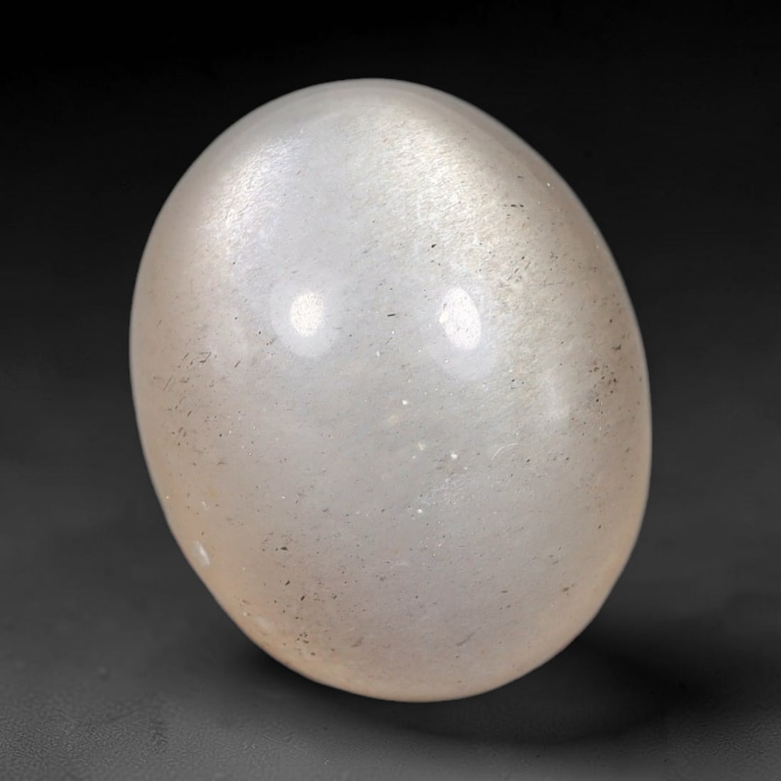 11.25 Carats Natural Ceylon Pale Taupe White Moonstone Cabochon Loose Gemstone, 14AG: This gentle pale taupe white moonstone displays a smooth silky body with soft diffused adularescent sheen across its surface, measured at 14.7x12x9.2mm, its muted neutral tone delivers quiet refined b