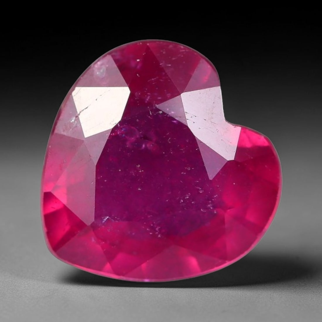2.15 Carats Natural Madagascar Vivid Fuchsia Red Heated Ruby Loose Gemstone, 24AH: This vivid fuchsia red Madagascar ruby displays rich saturated red tone with subtle natural internal mineral traces that showcase genuine earth-grown character, measured at 8.2x3.8mm, the intense warm