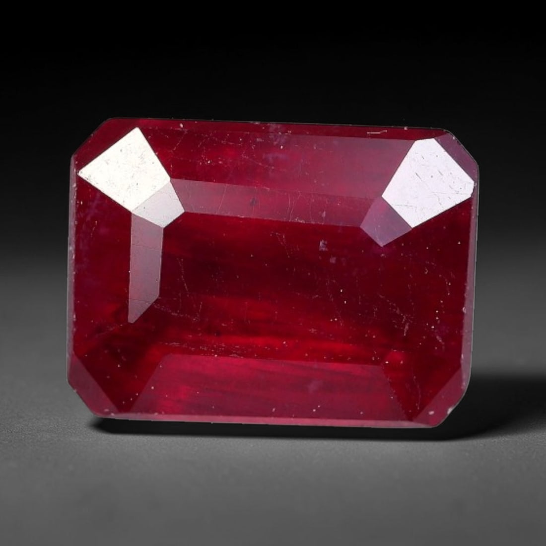 2.34 Carats Natural Madagascar Vivid Fuchsia Red Heated Ruby Loose Gemstone, 10AH: This vivid fuchsia red Madagascar ruby displays rich saturated red tone with subtle natural internal mineral traces that showcase genuine earth-grown character, measured at 8x5.9x4.3mm, the intense wa
