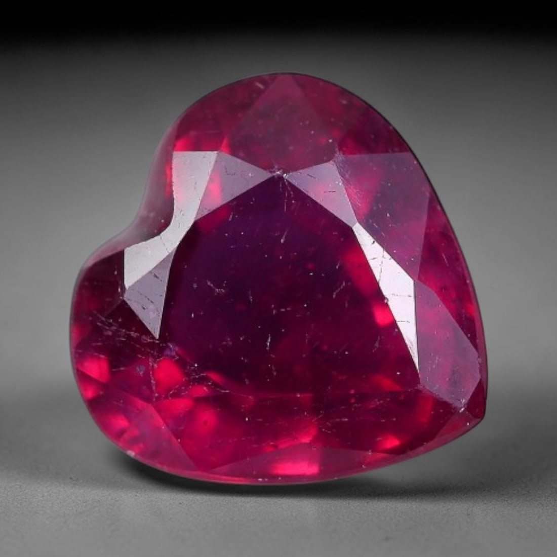 1.74 Carats Natural Madagascar Vivid Fuchsia Red Heated Ruby Loose Gemstone, 25AH: This vivid fuchsia red Madagascar ruby displays rich saturated red tone with subtle natural internal mineral traces that showcase genuine earth-grown character, measured at 7x4mm, the intense warm cri